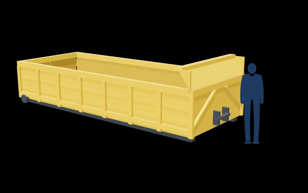 20 Yard RoRo, drawn to scale
