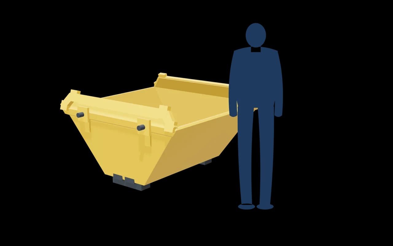 2 Yard Skip, drawn to scale