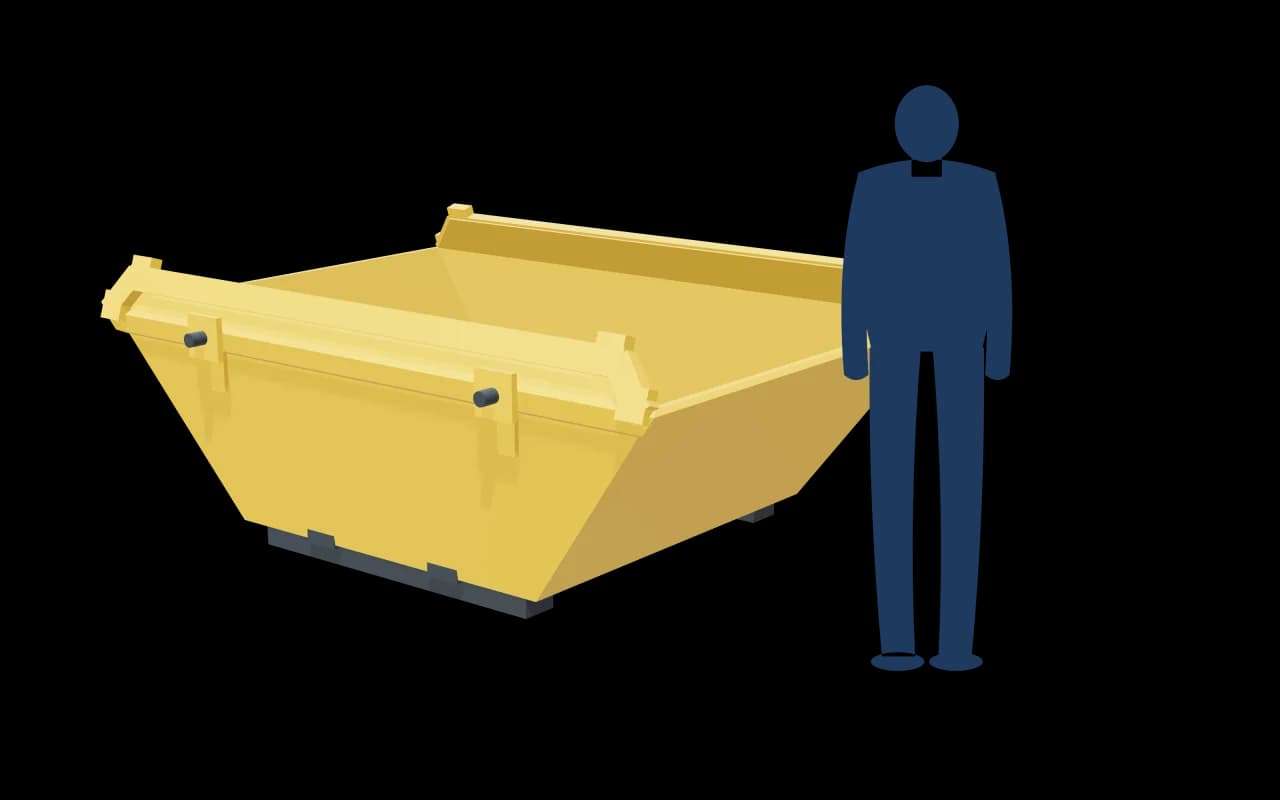 4 Yard Skip, drawn to scale