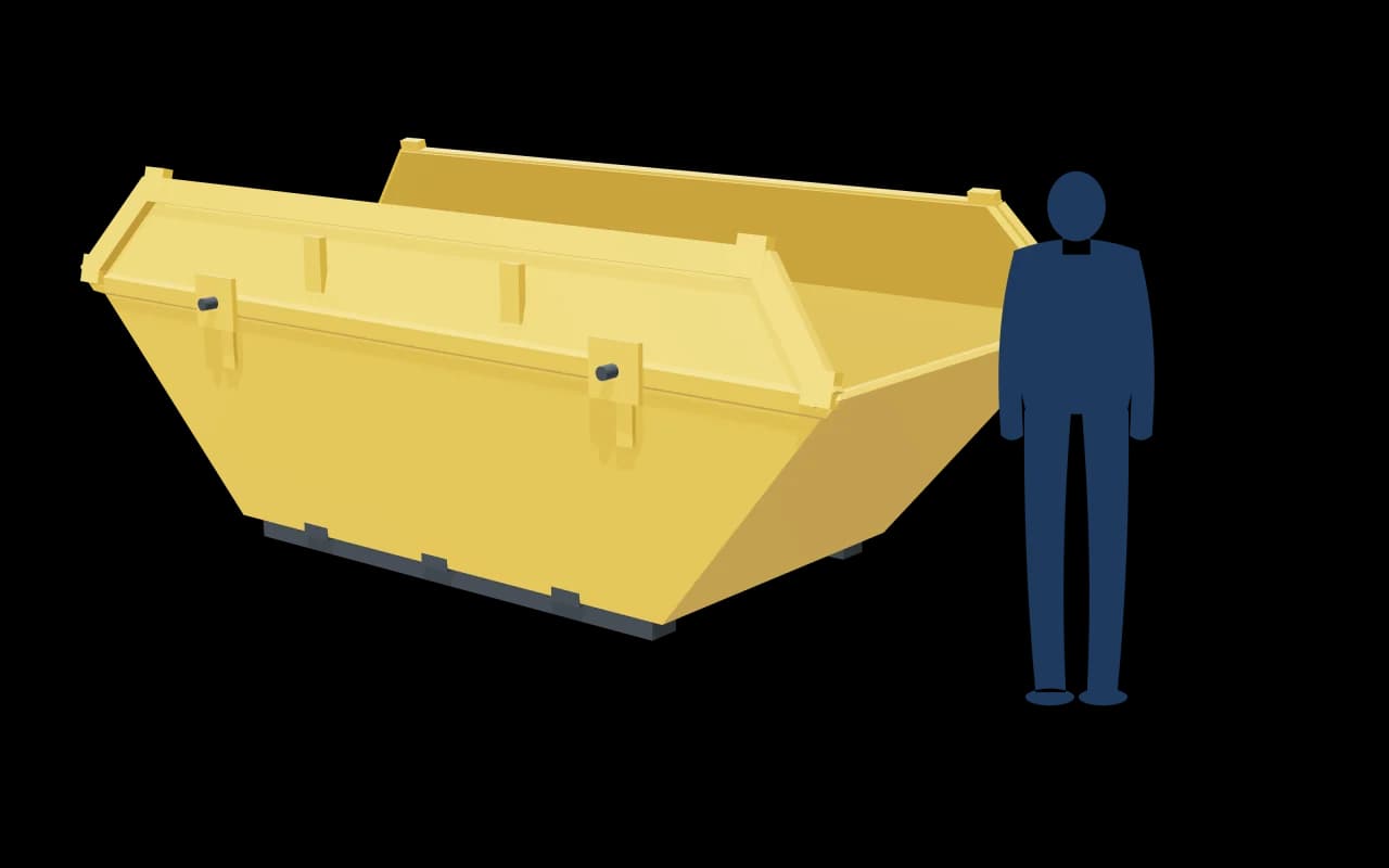 10 Yard Skip, drawn to scale