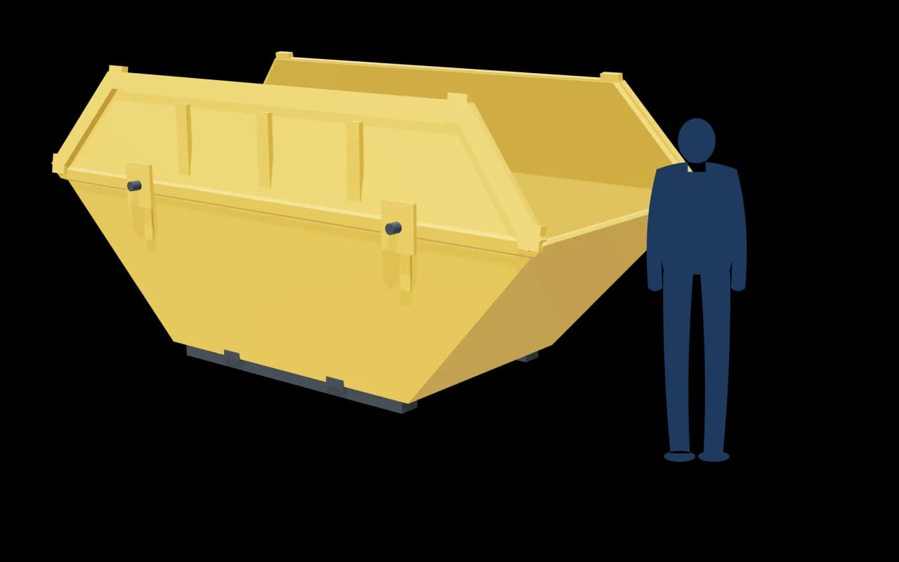 12 Yard Skip, drawn to scale