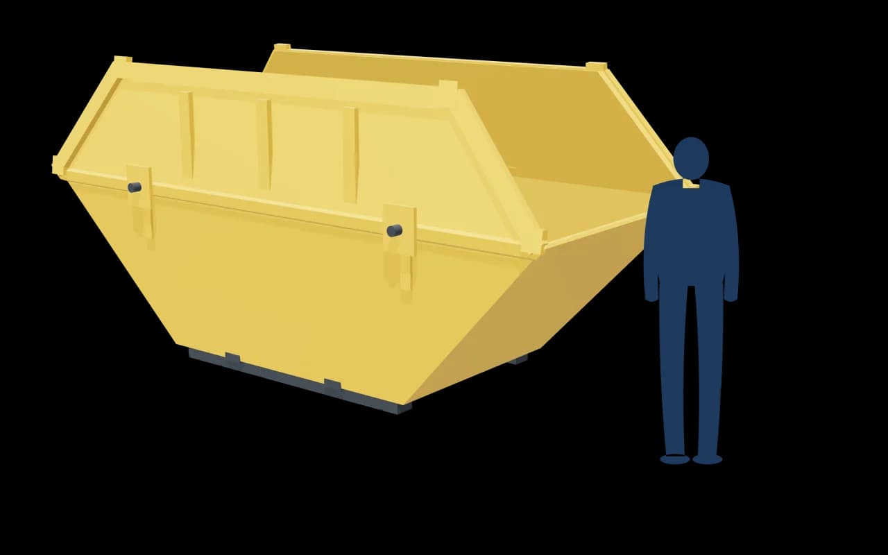 14 Yard Skip, drawn to scale